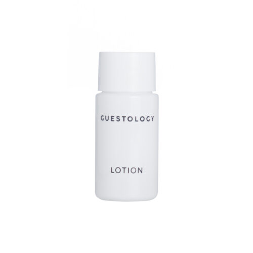 Guestology 30ml lotion in sleek white modern bottle for hospitality amenities